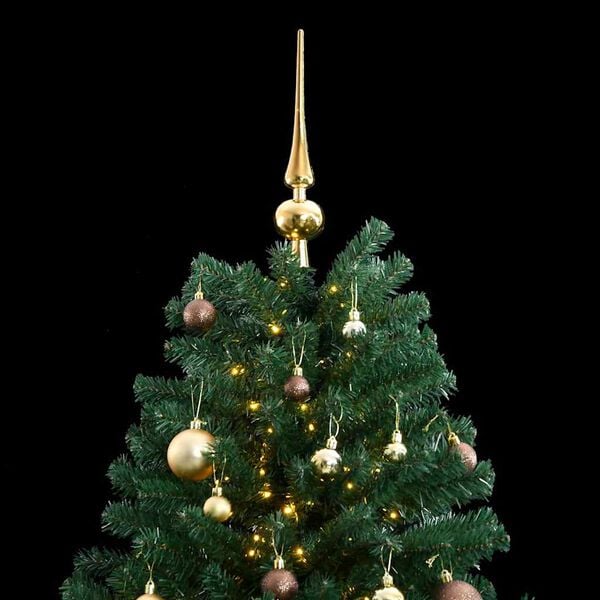 vidaXL Artificial Hinged Christmas Tree 300 LEDs & Ball Set 240 cm