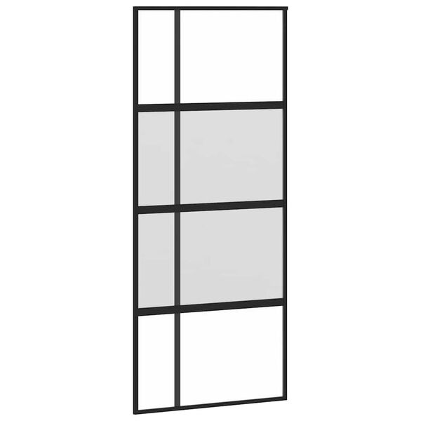 vidaXL Sliding Door with Hardware Set 90x205 cm Tempered Glass and Aluminium