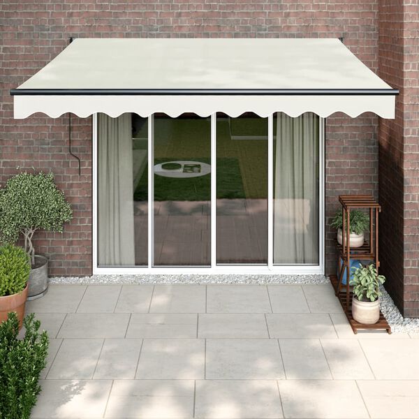 vidaXL Retractable Awning Cream 3.5x2.5 m Fabric and Aluminium