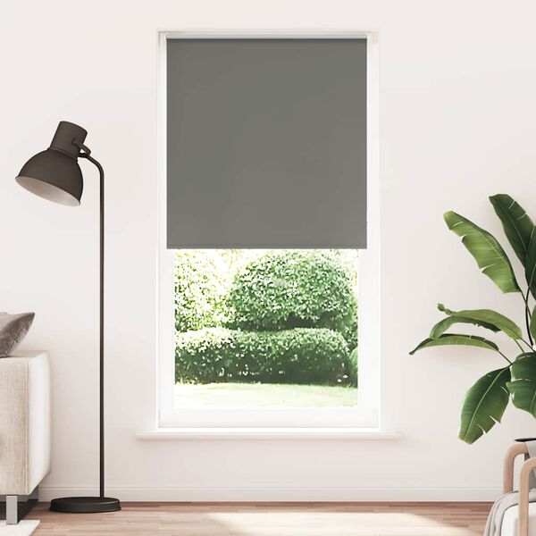 vidaXL Roller Blind Blackout Grey 115x210 cm Fabric Width 110.7 cm Polyester