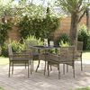 vidaXL Garden Dining Set 5 pcs Grey Poly Rattan