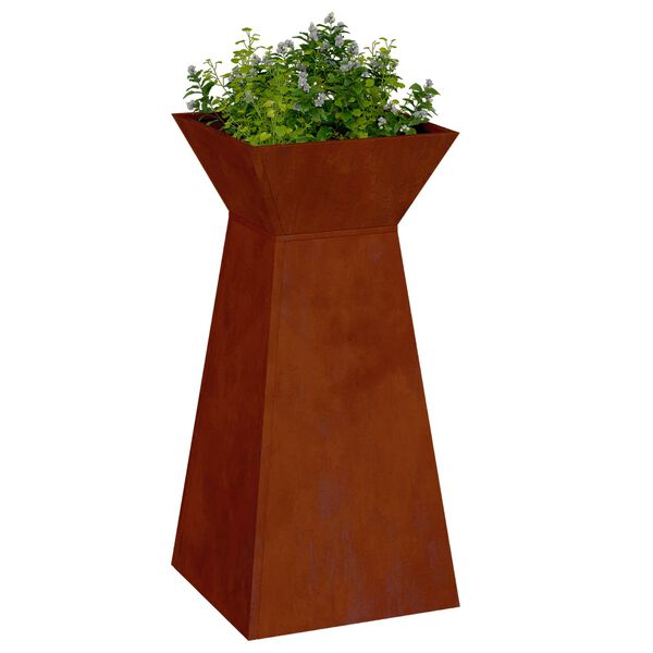 vidaXL Pillar Planter Silver 35 x 35 x 73 cm Weathering Steel