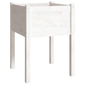 vidaXL Garden Planter White 50x50x70 cm Solid Pinewood