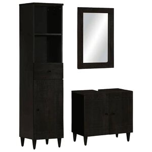 vidaXL 3 Piece Bathroom Furniture Set Solid Wood Mango