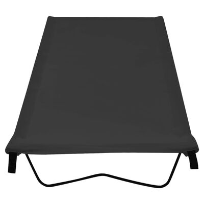 vidaXL Camping Beds 2 pcs 180x60x19 cm Oxford Fabric and Steel Black