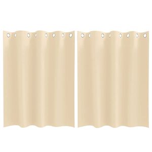 vidaXL Blackout Curtains with Rings 2 pcs Cream 140 x 140 cm Polyester