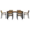 vidaXL Garden Dining Set 7 pcs Black Solid Acacia Wood