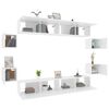 vidaXL 8 Piece TV Cabinet Set White Engineered Wood