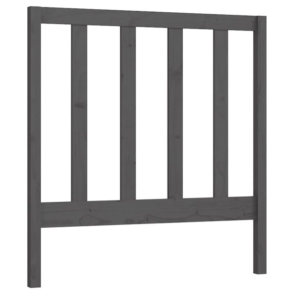vidaXL Bed Headboard Grey 106x4x100 cm Solid Wood Pine