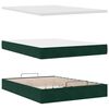 vidaXL Ottoman Bed with Mattresses Dark Green 140x200cm Velvet