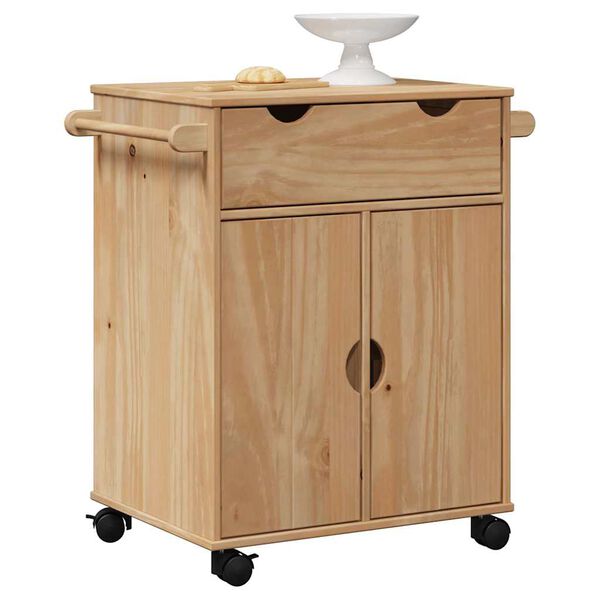 vidaXL Kitchen Trolley OTTA 59x45x80 cm Solid Wood Pine