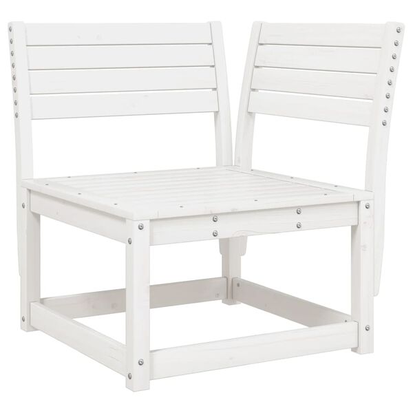 vidaXL 3 Piece Garden Sofa Set White Solid Wood Pine