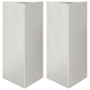 vidaXL Garden Planters 2 pcs Triangular 40x34.5x75 cm Stainless Steel