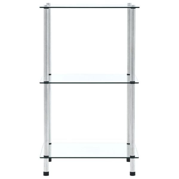 vidaXL 3-Tier Shelf Transparent 40x40x67 cm Tempered Glass