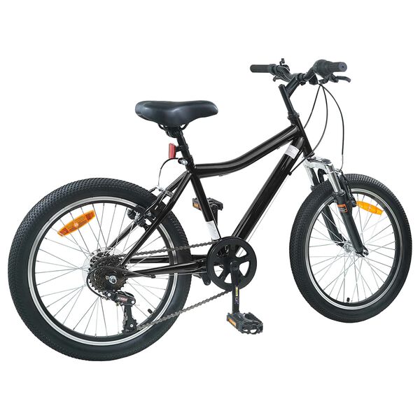 vidaXL Kids Bike 20'' 6-Speed for 6-11 Years Old Black