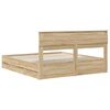 vidaXL Bed Frame with Drawer Sonoma Oak 200 x 200 cm Engineer Wood