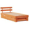 vidaXL Bed Frame with Headboard Wax Brown 90 x 190 cm Solid Pine Wood