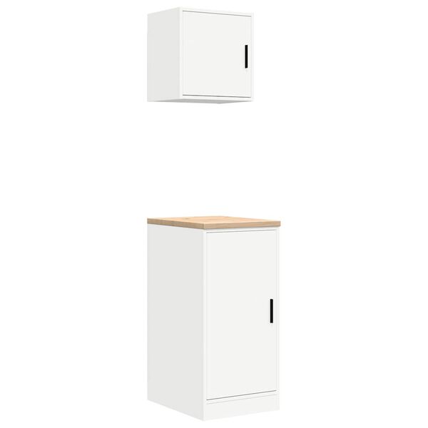 vidaXL Garage Cabinets 2 pcs White Engineered Wood