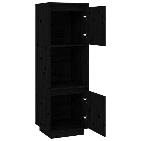 vidaXL Highboard Black 38x35x117 cm Solid Wood Pine