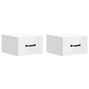 vidaXL Wall-Mounted Bedside Cabinet 2 pcs White 34.5 x 33 x 20 cm