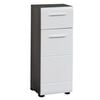 Trendteam Storage Floor Cabinet Line White and Smokey Silver