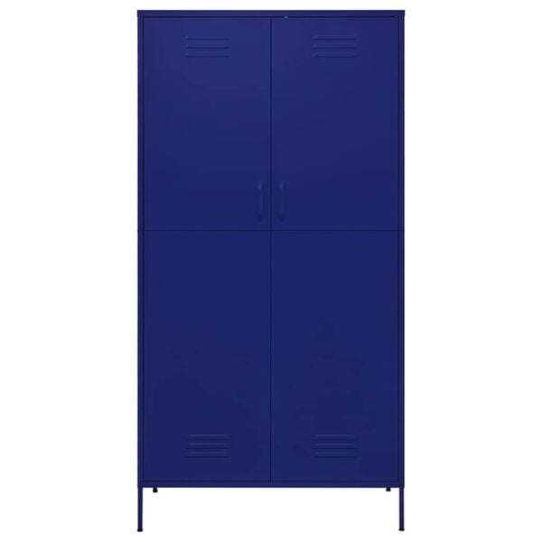 vidaXL Wardrobe Navy Blue 90x50x180 cm Steel