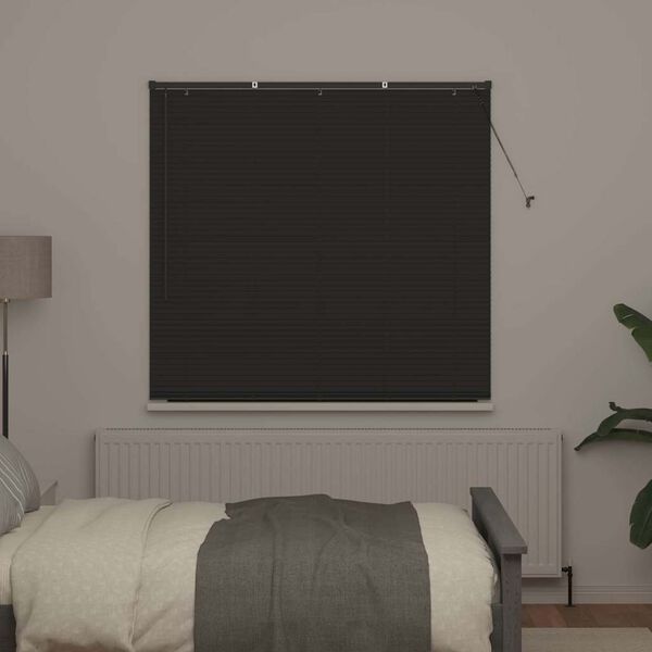 vidaXL Window Blind with Curtains Manual Dark grey Aluminium