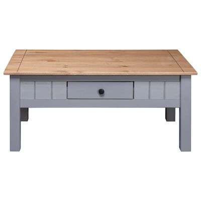 vidaXL Coffee Table Grey 100x60x45 cm Solid Pine Wood Panama Range