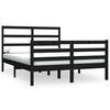 vidaXL Bed Frame without Mattress Black Solid Wood Pine 150x200 cm