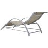 vidaXL Sun Loungers 2 pcs with Table Aluminium Cream