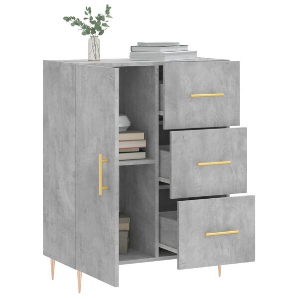 vidaXL Sideboard Concrete Grey 69.5x34x90 cm Engineered Wood