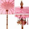 vidaXL Balinese Parasol Pink (180-190) x 260 cm Cotton and Wood
