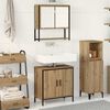 vidaXL Bathroom Furniture Set with Shelf 2 pcs Brown Engineered wood