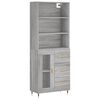 vidaXL Highboard Grey Sonoma 69,5x34x180 cm Engineered Wood