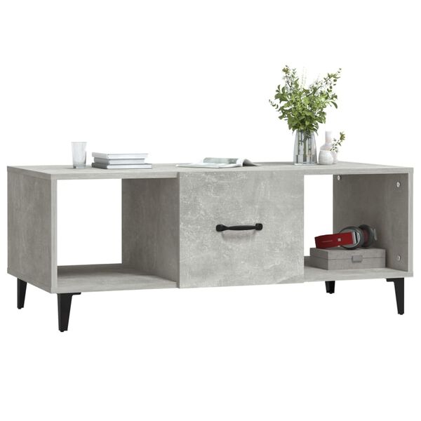 vidaXL Coffee Table Concrete Grey 102x50x40 cm Engineered Wood