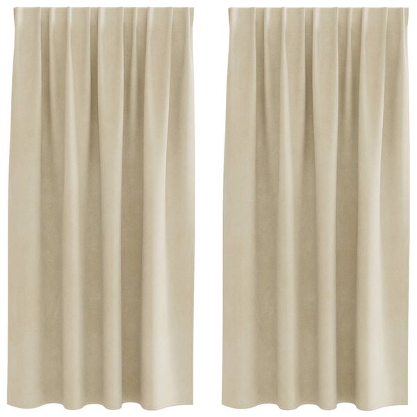 vidaXL Blackout Curtains 2 pcs Cream 140 x 175 cm Velvet
