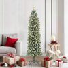 vidaXL Artificial Slim Christmas Tree Green and White 180 cm