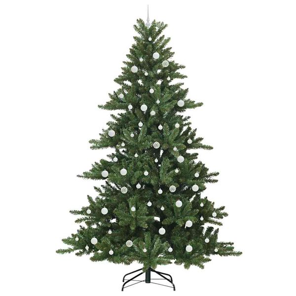 vidaXL Artificial Hinged Christmas Tree with 300 LEDs 240 cm PVC