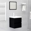 vidaXL Bathroom Furniture Set Black Engineered Wood