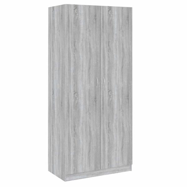 vidaXL Wardrobe Grey Sonoma 90x50x200 cm Engineered Wood