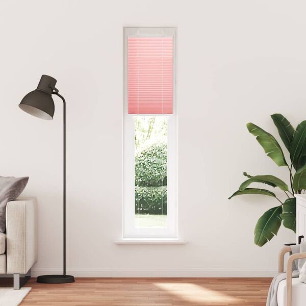 vidaXL Pleated Blind Pink 45x200 cm Fabric Width 44.4 cm Polyester