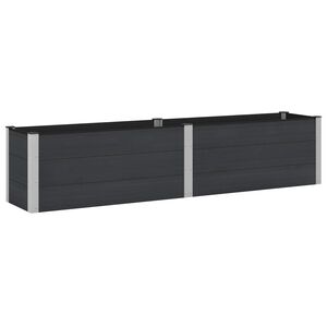 vidaXL Garden Raised Bed Black 250 x 50 x 54 cm WPC and Aluminium