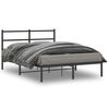 vidaXL Metal Bed Frame without Mattress with Headboard Black 140x190cm