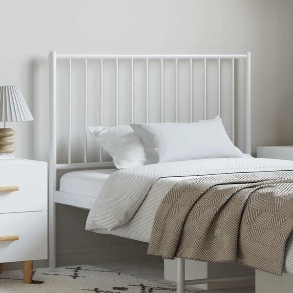 vidaXL Metal Replace Headboard White 100 cm