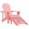 vidaXL Garden Adirondack Chair with Ottoman Solid Fir Wood Pink