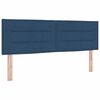 vidaXL LED Headboard with LED Strip Lights Manual Blue 144 cm Fabric