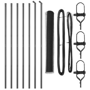 vidaXL Hexagonal Fence Ground Fix 10 x 1.2 m PVC-Coated Steel Grey