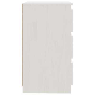 vidaXL Bedside Cabinet White 60x36x64 cm Solid Pinewood