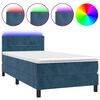 vidaXL Box Spring Bed with Mattress&LED Dark Blue 80x200cm Velvet