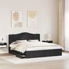 vidaXL Bed Frame with Drawer Black 200 x 200 cm Engineer Wood